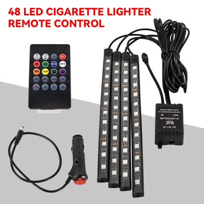 LED Car Interior RGB Lights with USB & Wireless Control